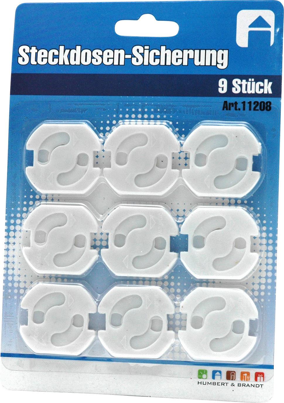 Steckdosenschutz 9 Stück Weiß Kindersicherung - Weiß, KONVENTIONELL, Kunststoff (3,6/3,3/0,3cm)