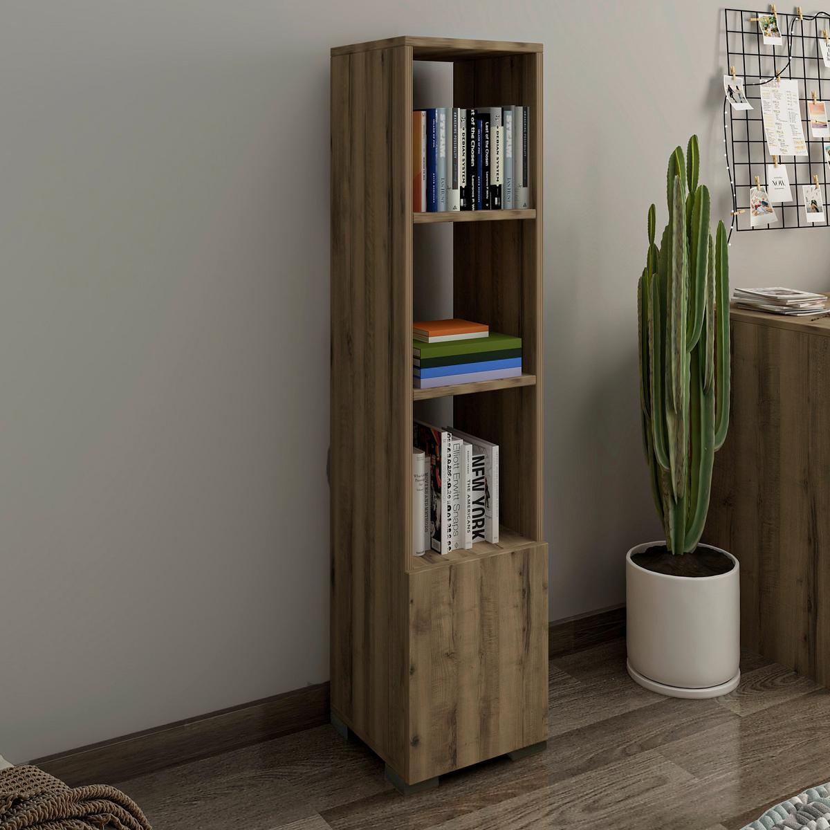 Regal Kuzey Nussbaumfarben B: 31cm - Nussbaumfarben, Design, Holzwerkstoff (31/136/30cm) - Livetastic