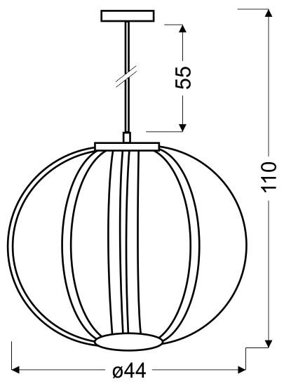 Led-hängeleuchte 31-43955 Cansas - Chromfarben/Schwarz, Basics, Kunststoff/Metall (44/44/110cm)