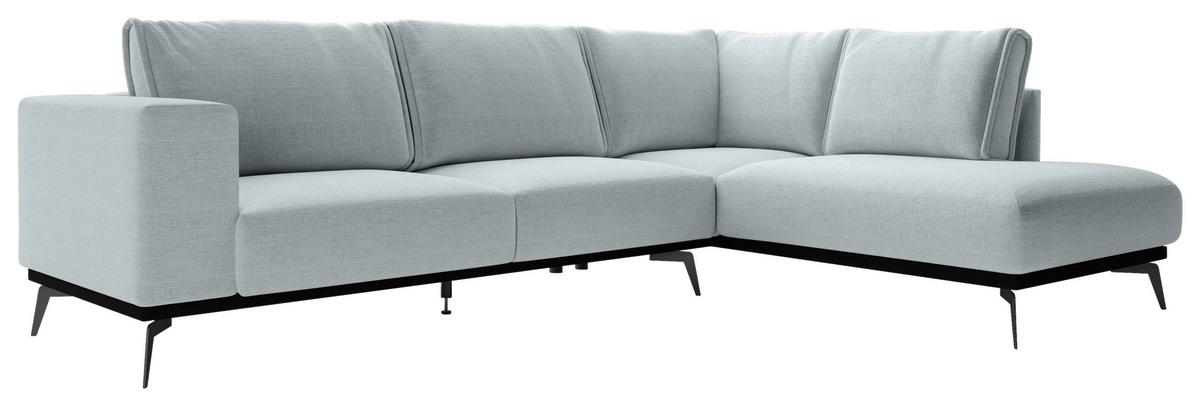 Ecksofa Isolde - Hellgrau/Schwarz, Design, Holz/Textil (293/200cm) - MID.YOU