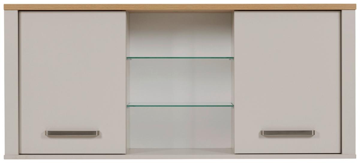 Küchenoberschrank Sardegna - Kaschmir/Eiche Artisan, ROMANTIK / LANDHAUS, Glas/Holzwerkstoff (130/57/33cm)