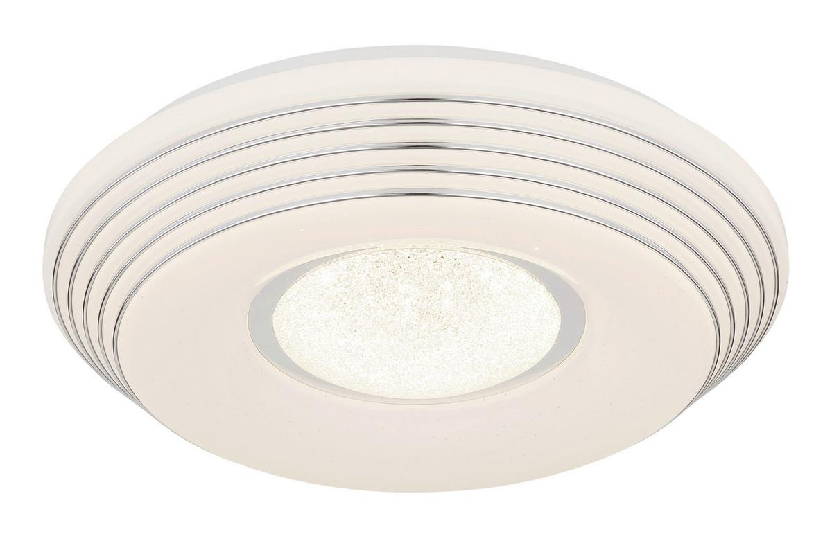 Led-deckenleuchte 41293-24 - Klar/Chromfarben, Design, Kunststoff/Metall (39/8,3cm) - Globo
