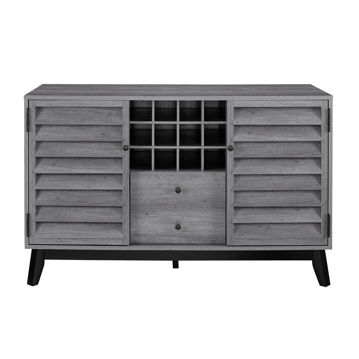 Weinregal Vaughn Grau Eiche Dekor B: 120 cm - Eichefarben/Eiche grau, Design, Holzwerkstoff (120/76/48cm) - MID.YOU