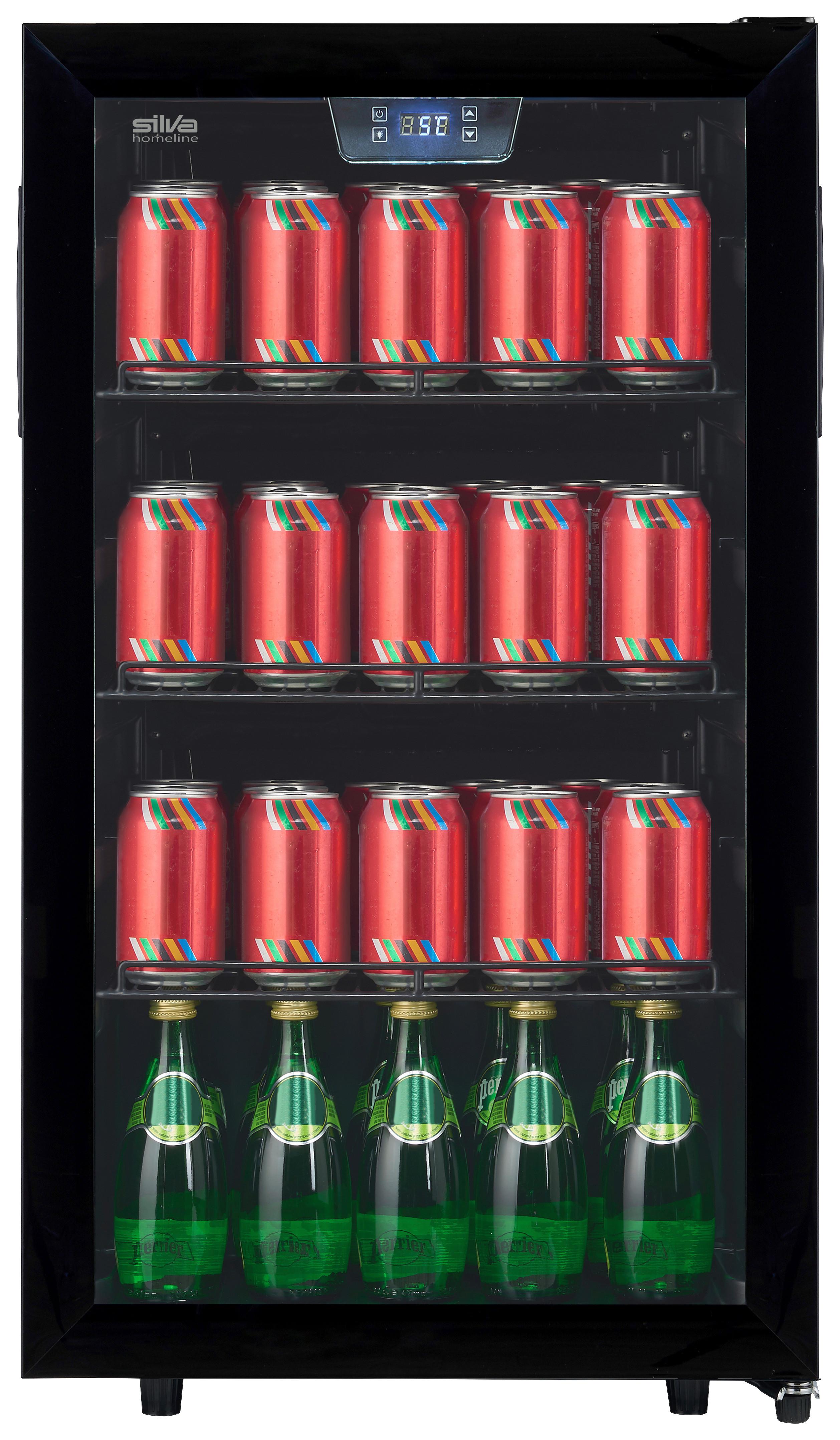 Getränkekühlschrank G-Ks 1696 Schwarz - Weiß, Basics, Glas/Kunststoff (48/85/43cm) - Silva Homeline