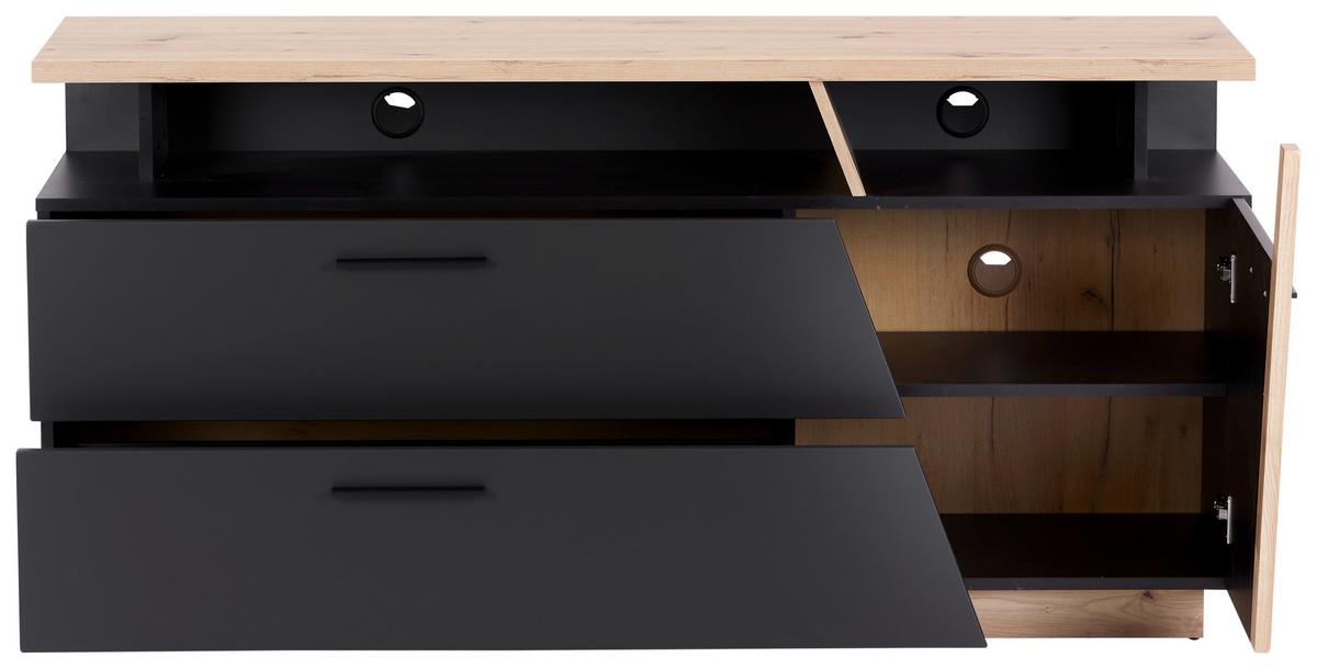Phonotisch Maxi B: 150 cm Grau/Eiche Dekor - MODERN, Holzwerkstoff (150/75/42cm)