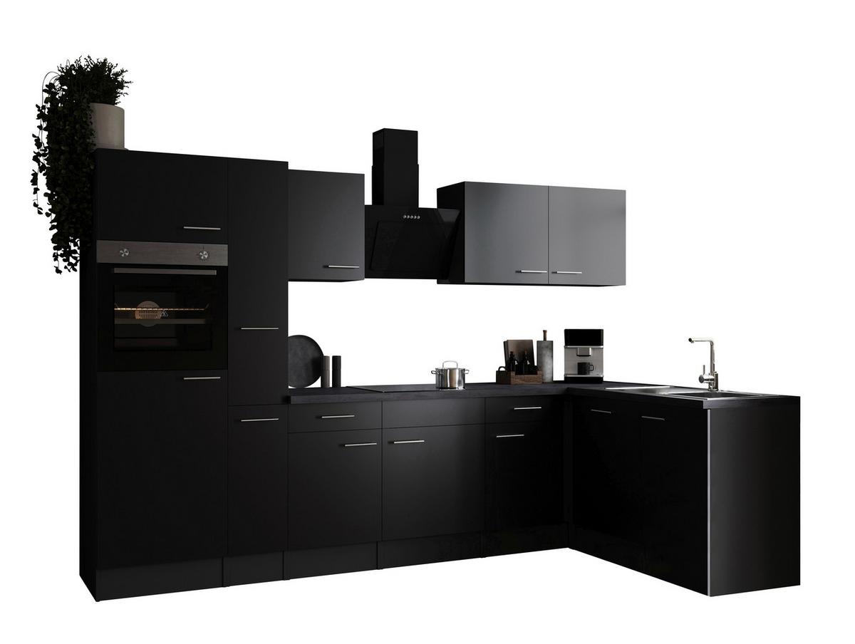 Eckküche Oliver Grau, Schwarz S: 310x172 Cm - Schwarz/Grau, Design, Holzwerkstoff (310/172cm) - Respekta