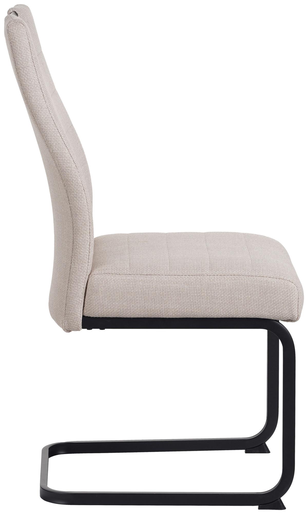 Schwingstuhl Finni Webstoff Beige Federkern - Beige, KONVENTIONELL, Textil/Metall (44/98/60cm)