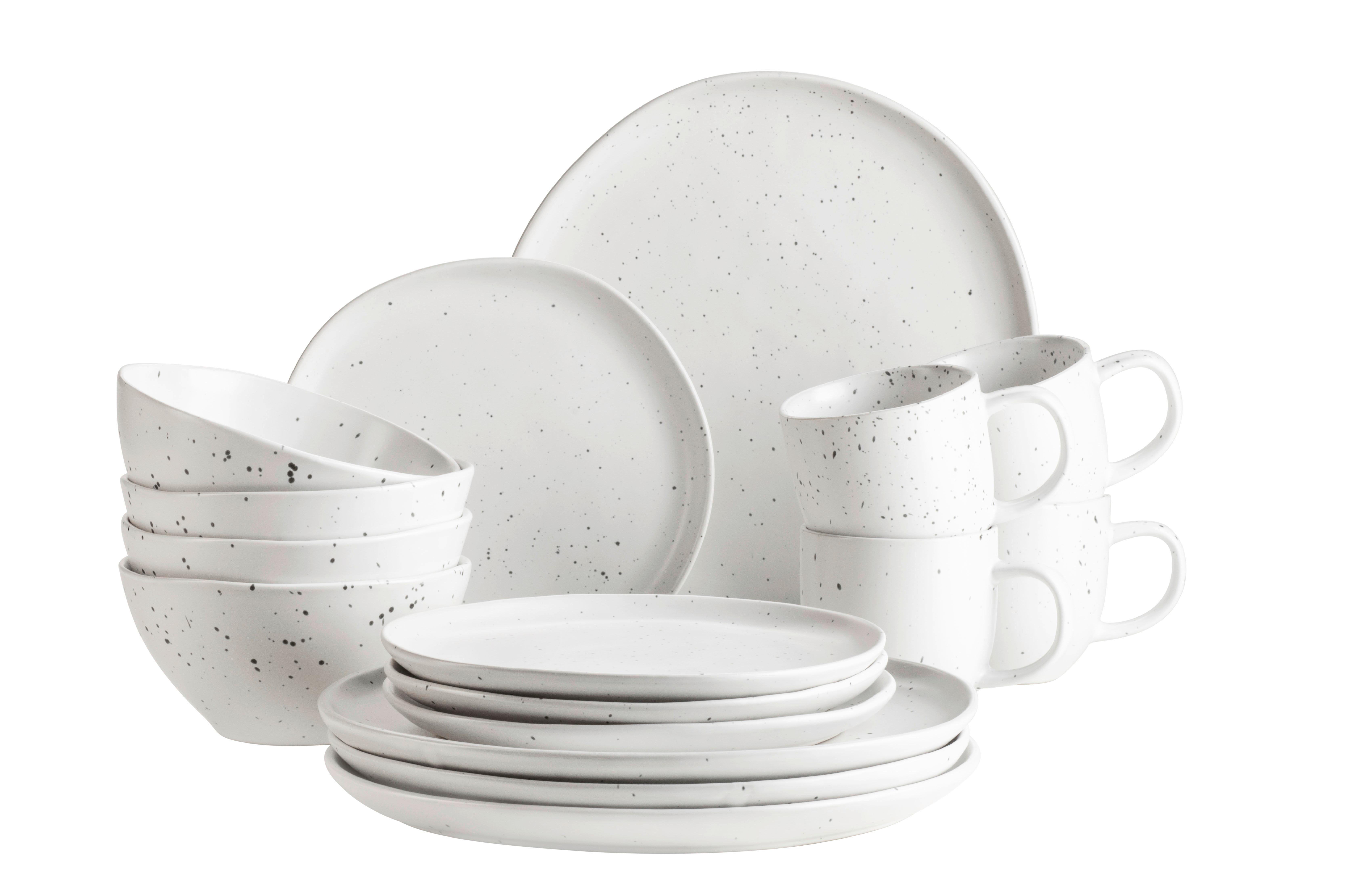 Kombiservice Andoro 4 Personen Geschirr Set - Weiß, Basics, Keramik - Mäser