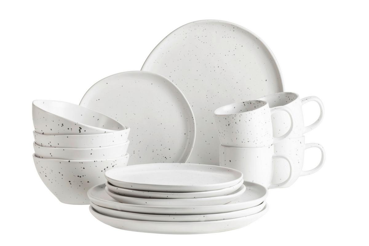 Kombiservice Andoro 4 Personen Geschirr Set - Weiß, Basics, Keramik - Mäser