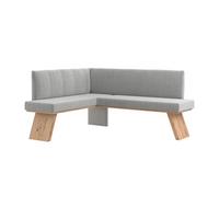 Eckbank Emma Ii - Eichefarben/Hellgrau, KONVENTIONELL, Holzwerkstoff/Textil (140/160cm)