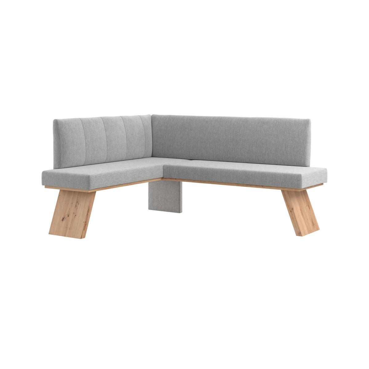 Eckbank Emma Ii - Eichefarben/Hellgrau, KONVENTIONELL, Holzwerkstoff/Textil (140/160cm)