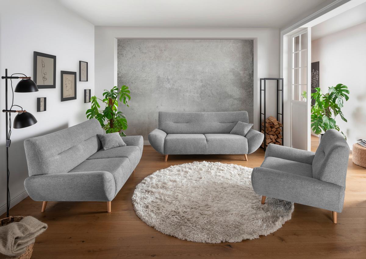 Sessel Drago Silberfarben B/h/t:111/81/90cm - Wildeiche/Silberfarben, MODERN, Holz/Textil (111/81/90cm) - MID.YOU