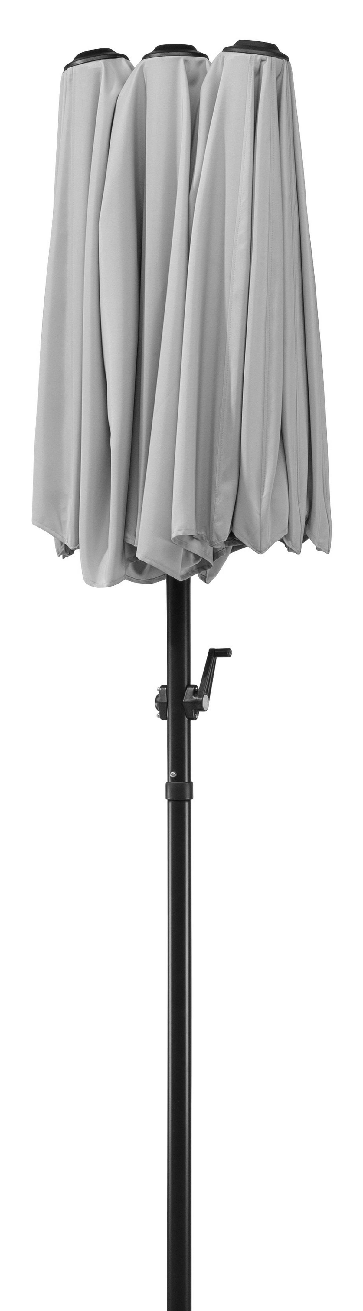 Doppelsonnenschirm Salerno BxHxT: 300x220x150cm Silbergrau - Anthrazit/Hellgrau, Basics, Textil/Metall (300/220/150cm) - Schneider