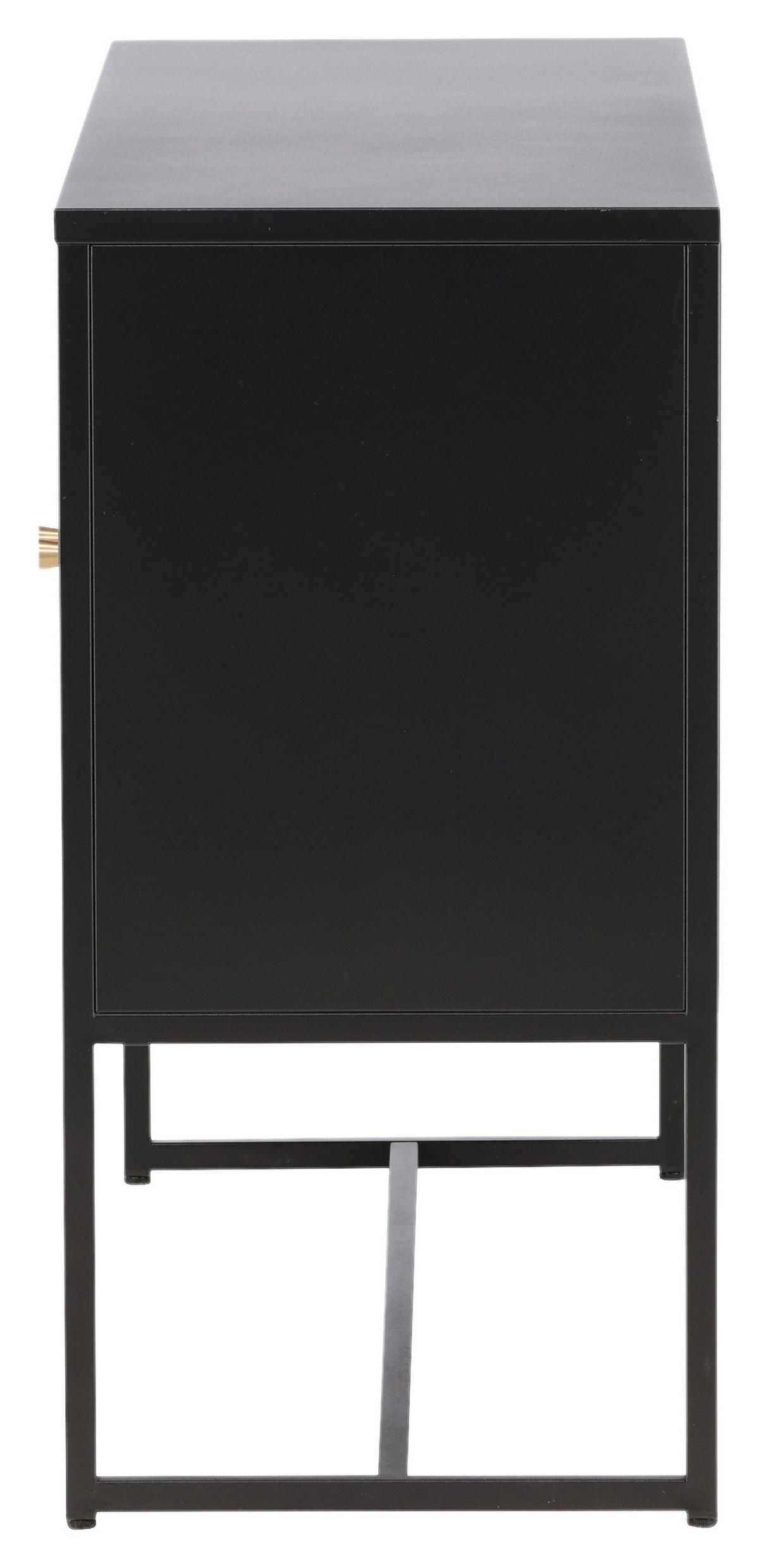 Sideboard Malla - Schwarz, Design, Metall (120/80/40cm) - Livetastic