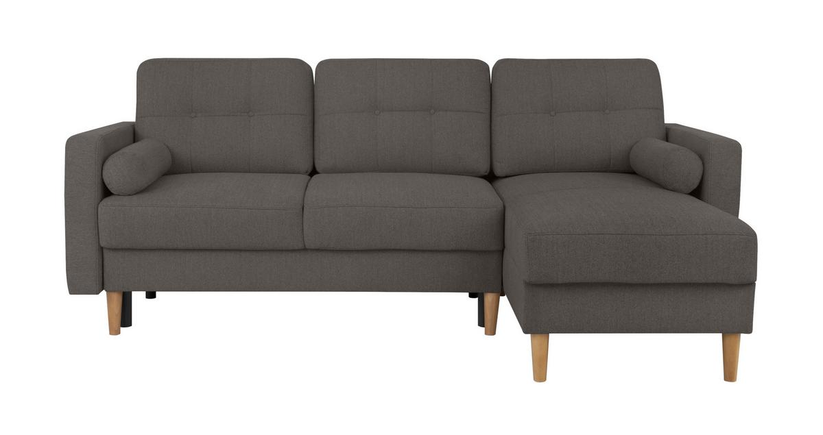 Ecksofa Noret, Grau S: 223x157 Cm - Buchefarben/Grau, Design, Textil (223/157cm) - MID.YOU