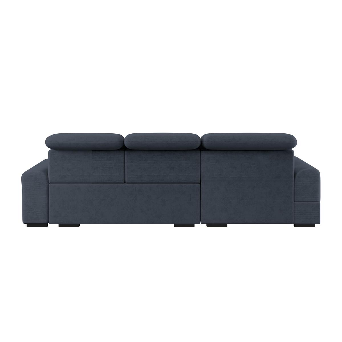 Ecksofa mit Bettfunktion Malaga new Chenille blau - Blau/Schwarz, KONVENTIONELL, Textil (203/286cm) - Ondega