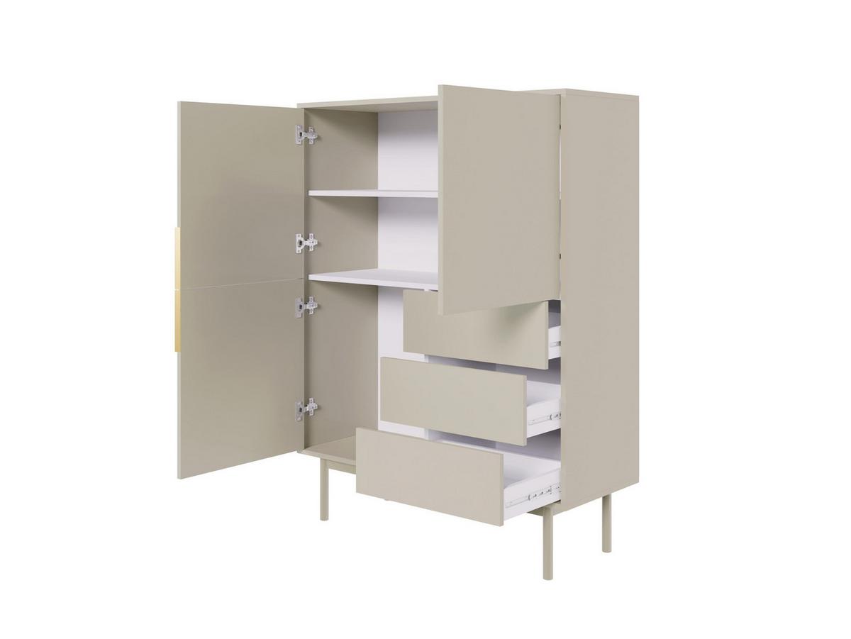 Komoda AVIV kašmír - kašmírová/barvy zlata, Design, kov/kompozitní dřevo (104/139,5/39cm) - Xora