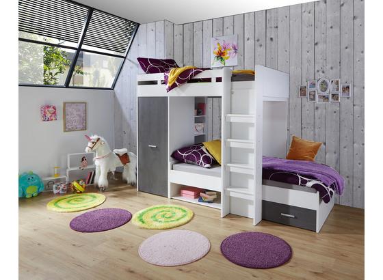 Vysoká Posteľ Space + Maxi - biela/tmavosivá, Konvenčný, kompozitné drevo (269/180/115cm) Vysoká Posteľ Space + Maxi - biela/tmavosivá, Konvenčný, kompozitné drevo (269/180/115cm)