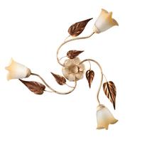 Deckenleuchte 4647/Pl3 - Beige/Weiß, Natur, Glas/Metall (60/60/25cm)