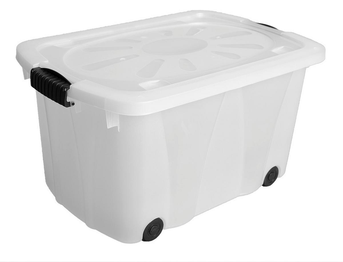 Aufbewahrungsbox Klipper + Deckel Kunststoff 58x37x31cm - Transparent, Basics, Kunststoff (58/37/31cm) - Homezone