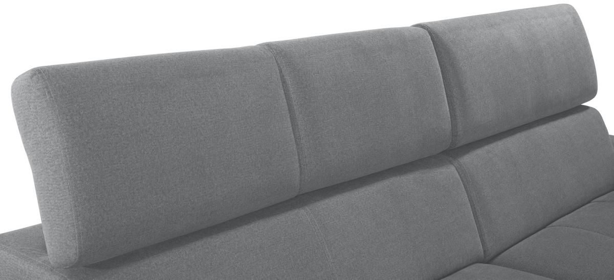 Ecksofa mit Bettkasten Perry Grau 292x183 cm - Silberfarben/Grau, Design, Textil (292/183cm) - Livetastic