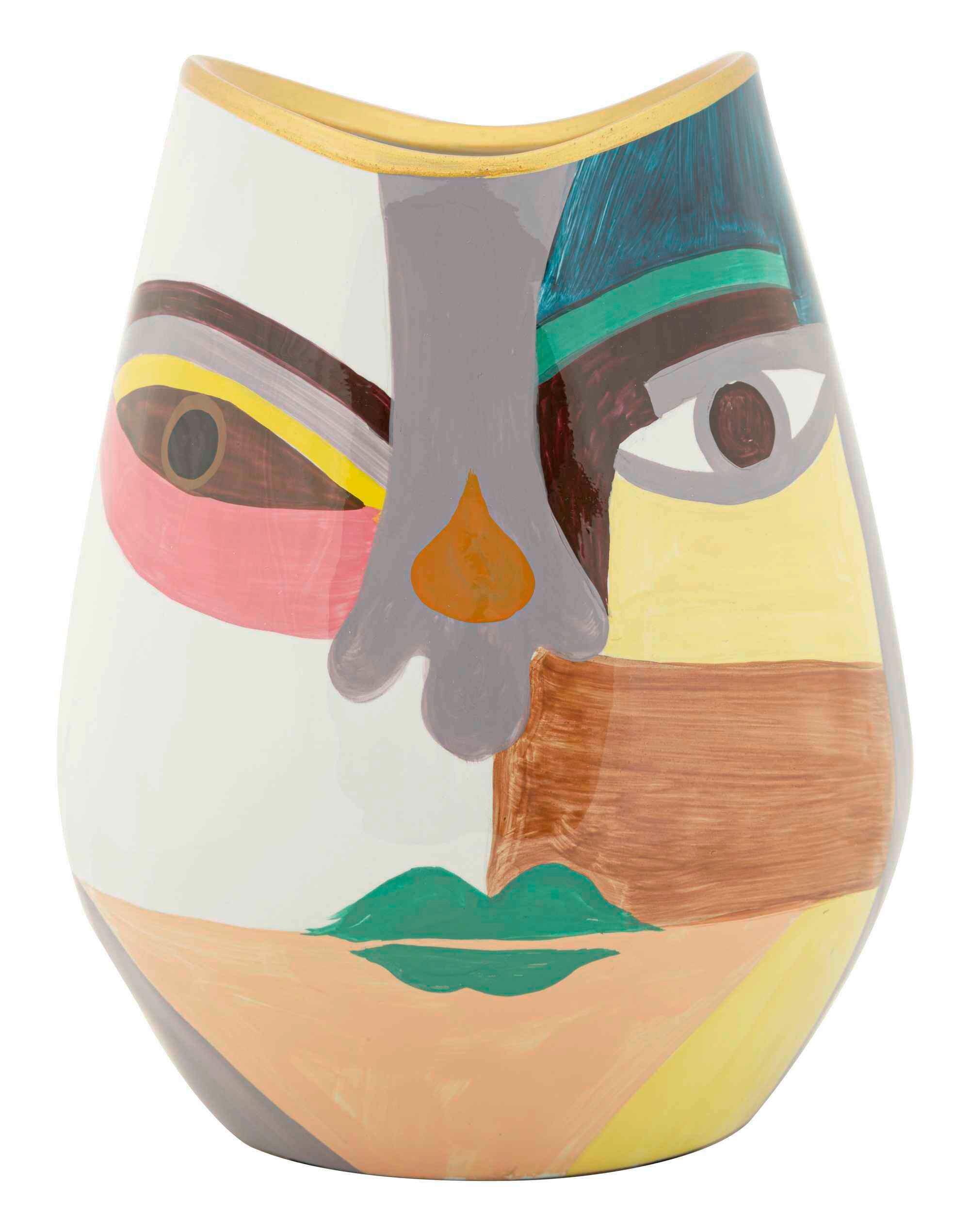 Vase Pot Piccassy Color Fat Multicolor B: 19 cm - Multicolor, Basics, Keramik (19/24,5/19cm)