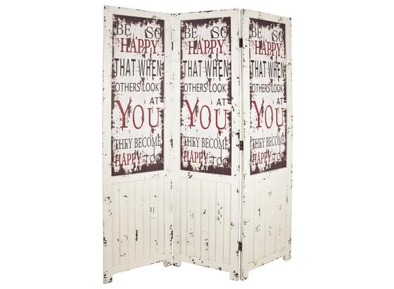 Paravent Jasmin B: 120 cm Schrift Weiß - Multicolor, MODERN, Holz (130/180/3cm) Paravent Jasmin B: 120 cm Schrift Weiß - Multicolor, MODERN, Holz (130/180/3cm)