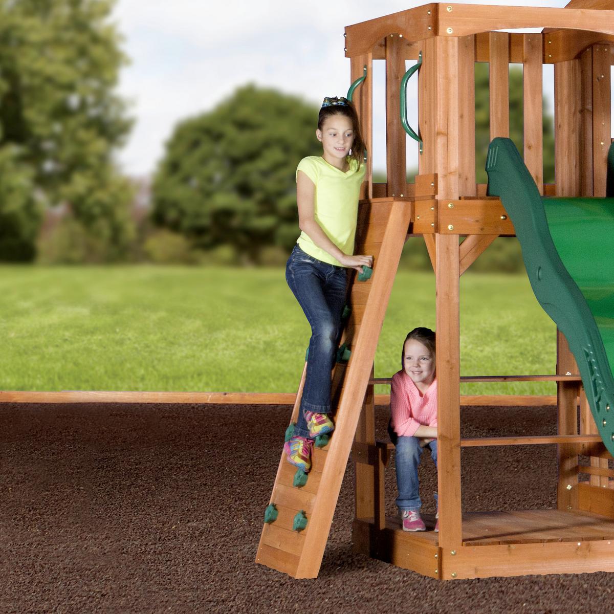 Spielturm Hill Crest Aus Zedernholz Massiv - Braun/Grün, KONVENTIONELL, Holz (537,2/290/409cm) - Ambia Garden