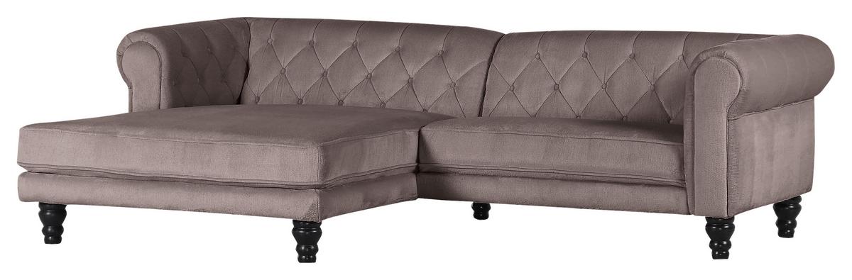 Ecksofa Jonte Schlammfarben S: 160x260 cm - Schlammfarben/Dunkelbraun, Design, Textil (160/260cm) - MID.YOU