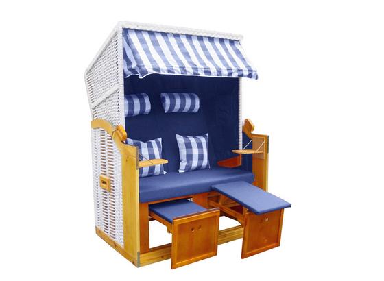 Strandkorb Ostsee Paloma Halblieger 2-Sitzer, Blau - Blau/Hellbraun, KONVENTIONELL, Holz/Kunststoff (119/165/79cm) - Luca Bessoni Strandkorb Ostsee Paloma Halblieger 2-Sitzer, Blau - Blau/Hellbraun, KONVENTIONELL, Holz/Kunststoff (119/165/79cm) - Luca Bessoni