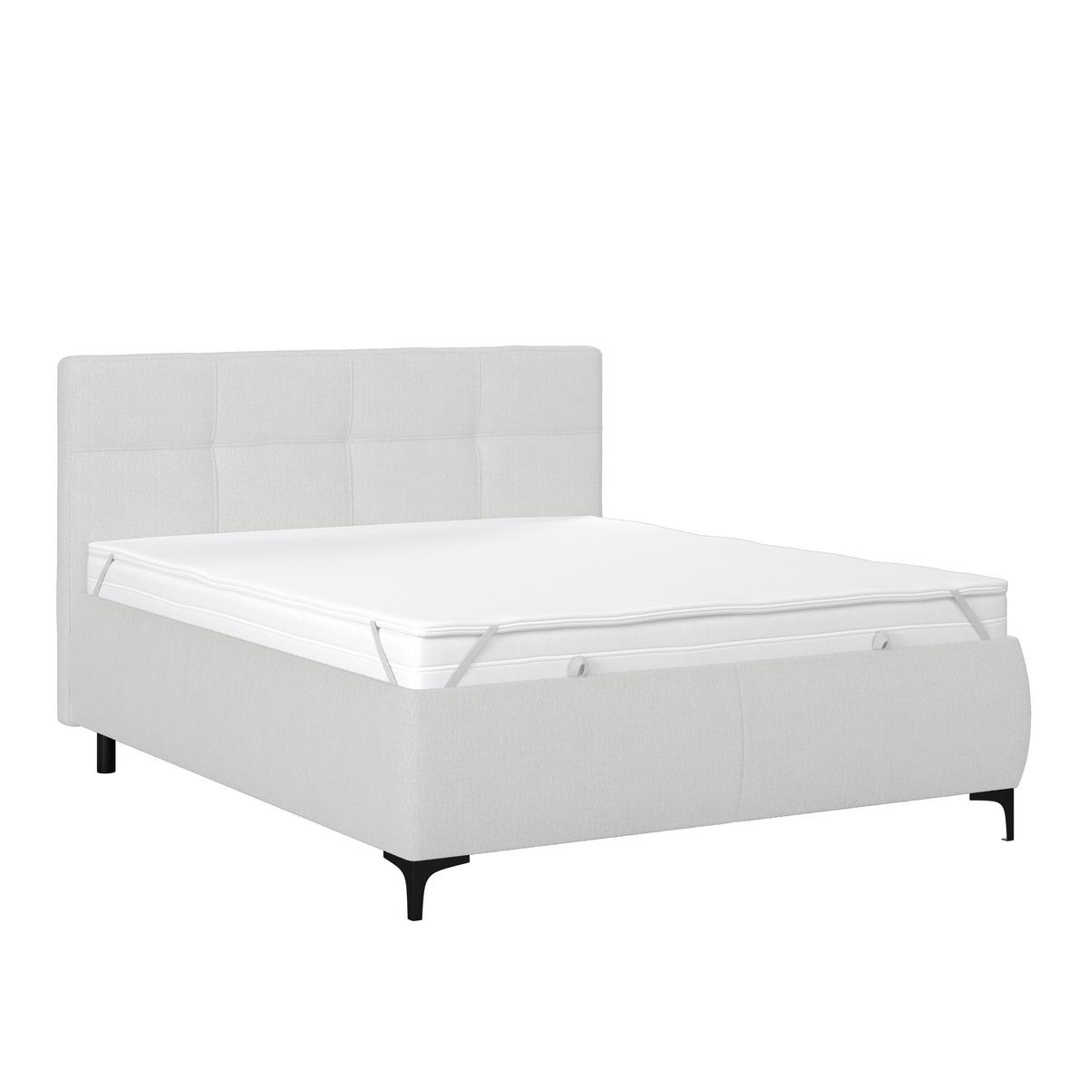 Polsterbett Zeni 140 - Creme/Schwarz, KONVENTIONELL, Holz/Textil (140/200cm)