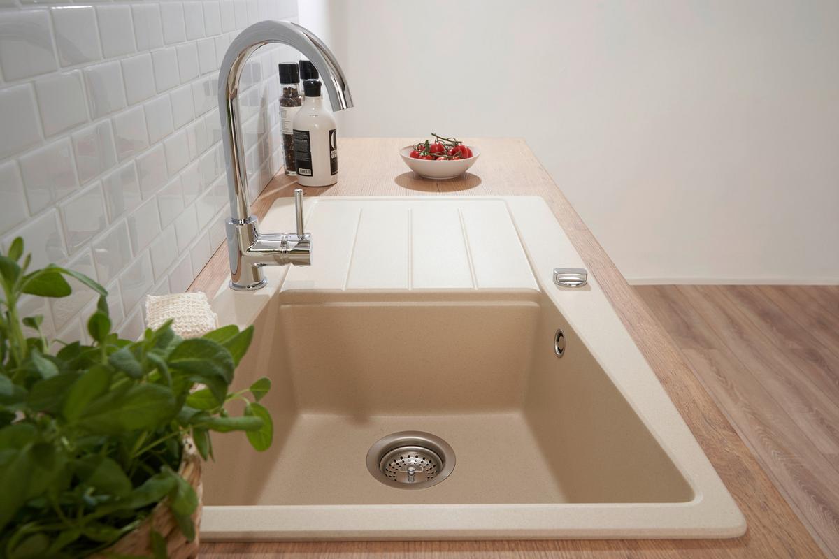 Spüle Respekta Granitspüle - Beige, Trend, Stein (86/20/50cm) - Respekta