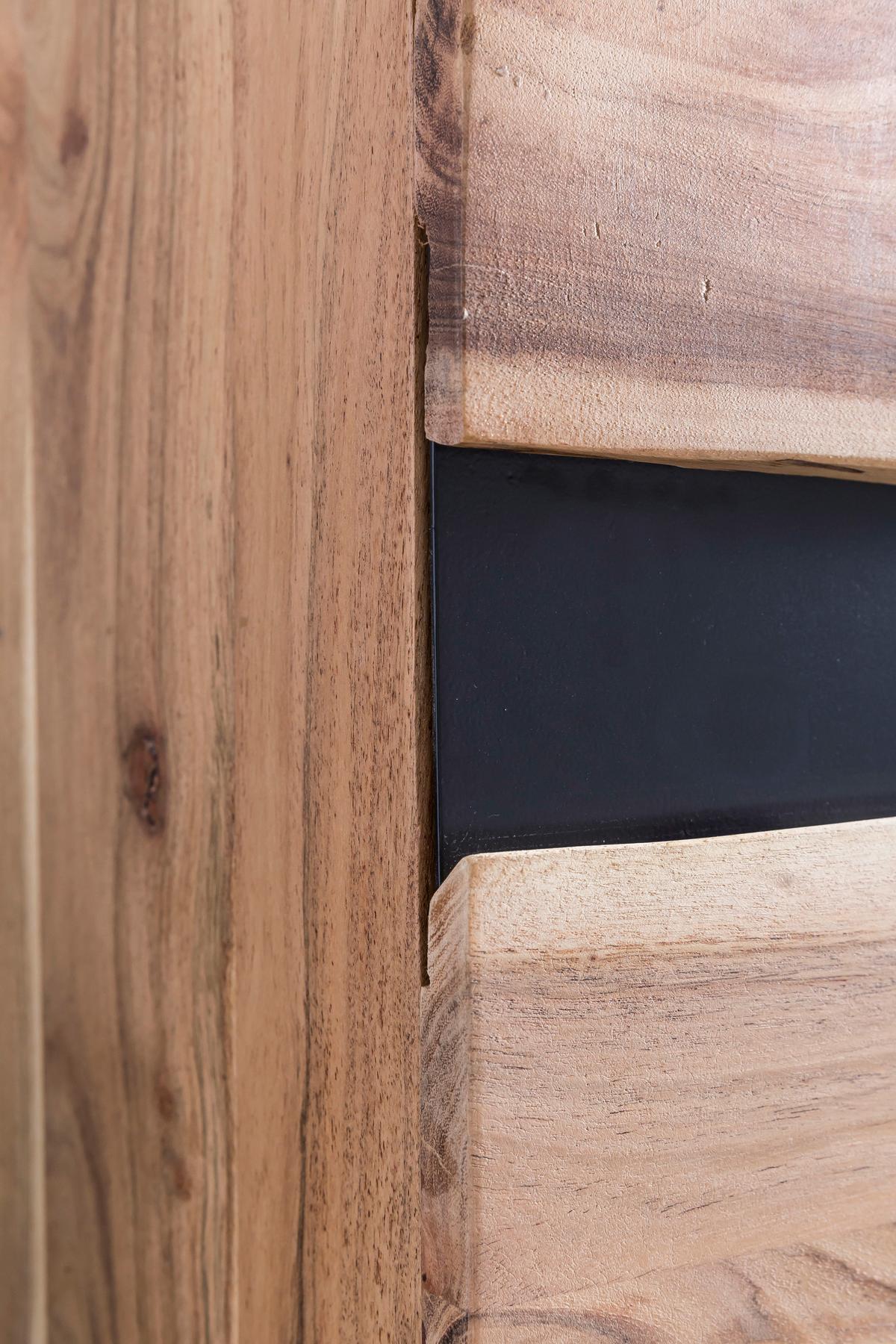 Sideboard Akazie Sheeshamfarben B: 148 Cm - Schwarz/Akaziefarben, Design, Holz (148/85/43cm) - MID.YOU
