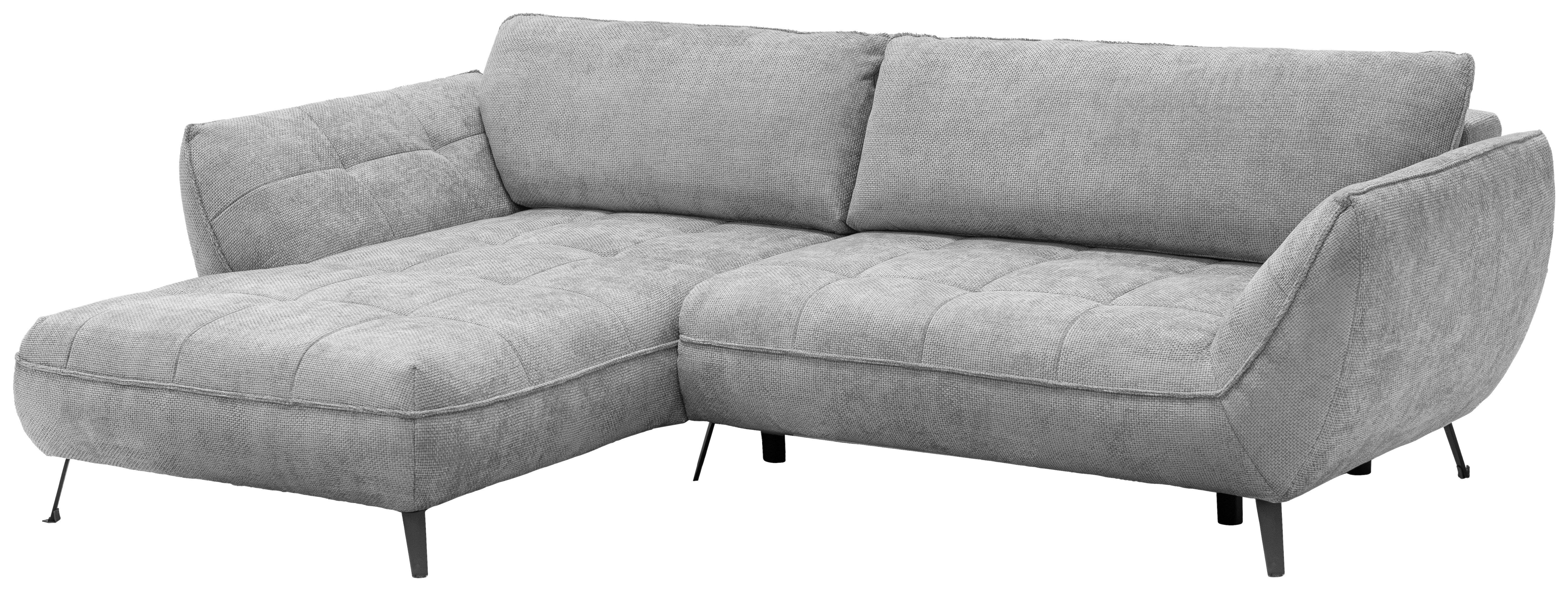 Ecksofa Samoa Hellgrau S: 187x282 cm - Hellgrau/Schwarz, Design, Textil (187/282cm) - Livetastic