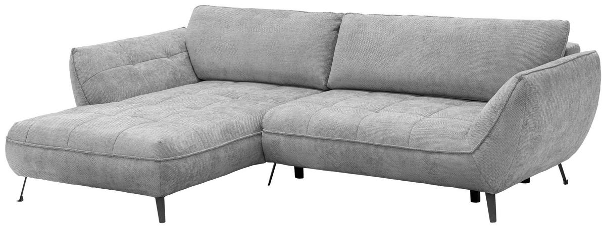 Ecksofa Samoa Hellgrau S: 187x282 cm - Hellgrau/Schwarz, Design, Textil (187/282cm) - Livetastic