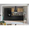Küchenblock Turin Schwarz/Eiche Dekor B: 330 cm - Schwarz/Eiche Artisan, Basics, Holzwerkstoff (330cm) - MID.YOU