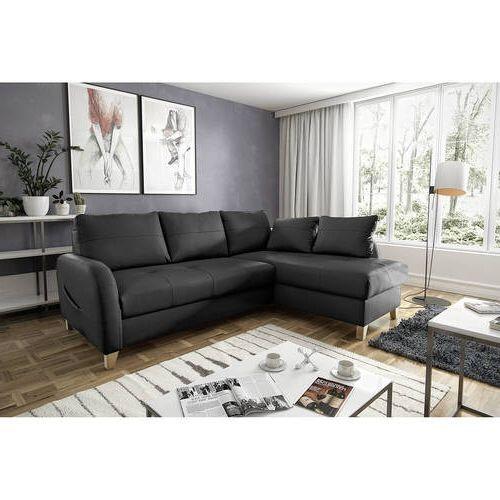 Ecksofa Compact Schwarz B: 227x168 Cm - Buchefarben/Schwarz, Design, Leder/Textil (227/168cm) - Livetastic