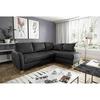 Ecksofa Compact Schwarz B: 227x168 cm - Buchefarben/Schwarz, Design, Leder/Textil (227/168cm) - Livetastic