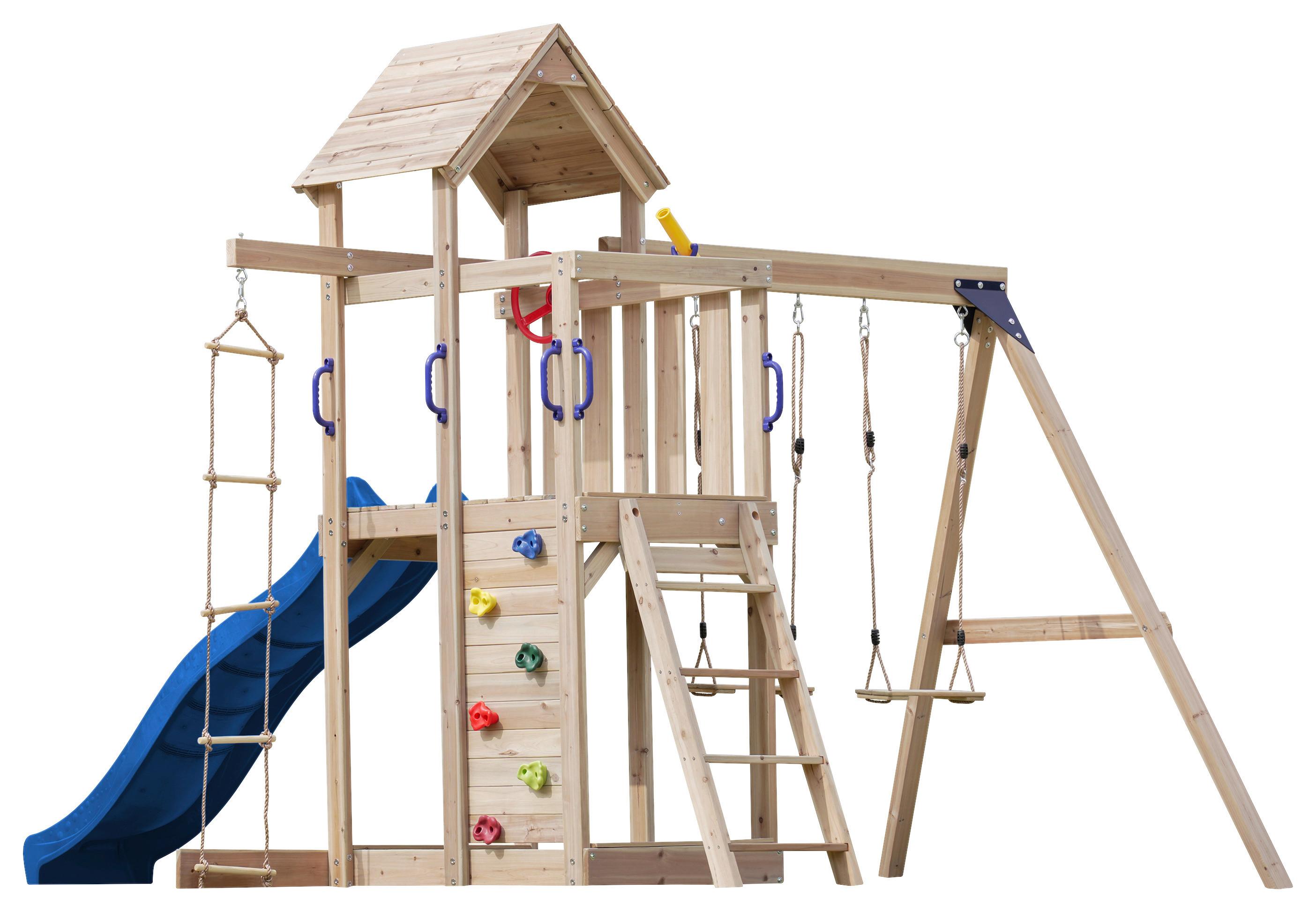 Spielturm A030.500.00 - Blau, KONVENTIONELL, Holz/Kunststoff (342/267/375cm) - Ambia Garden