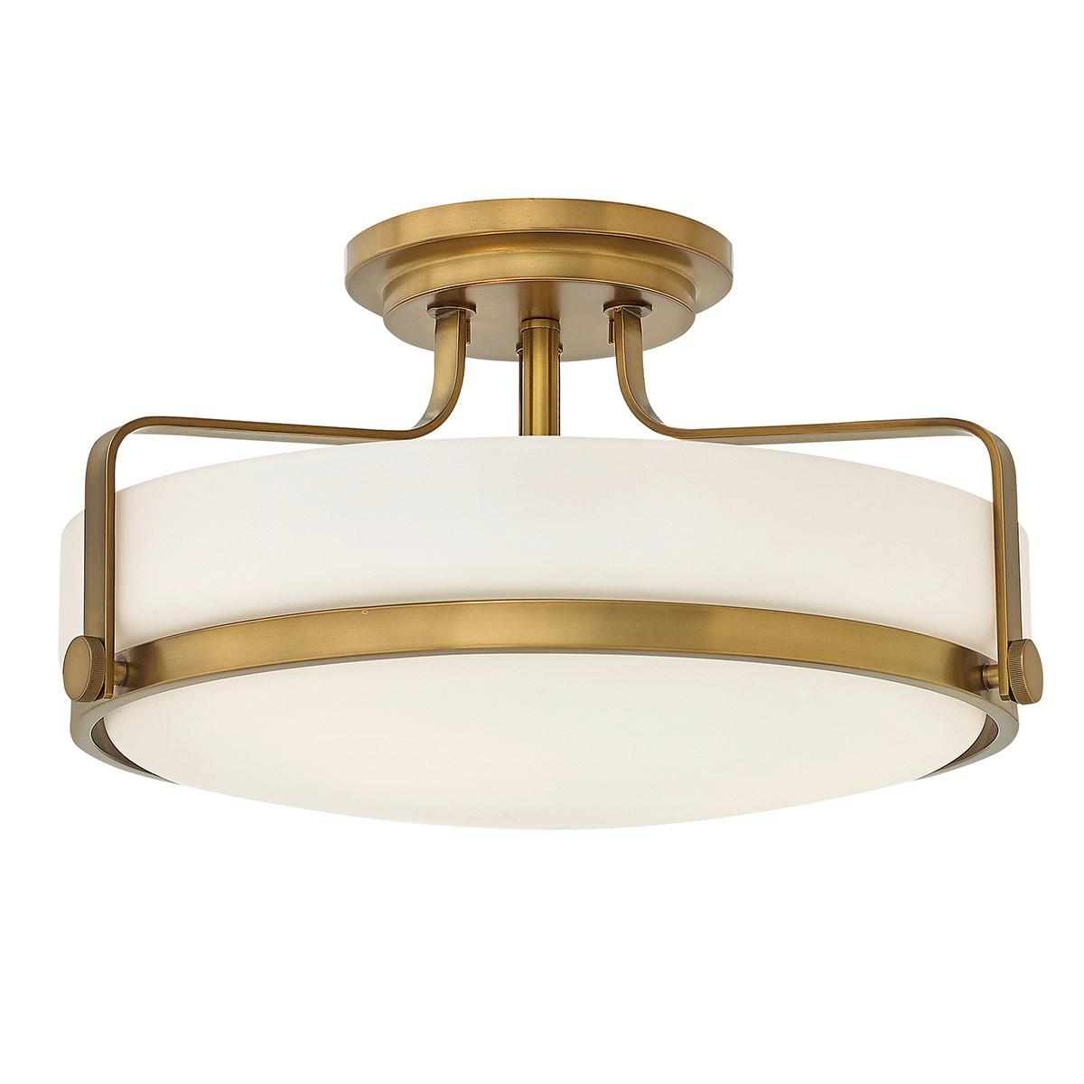 DECKENLEUCHTE HK-HARPER-SFM-HB - Messingfarben, Natur, Glas/Metall (45.6/25.3cm) - Elstead Lighting
