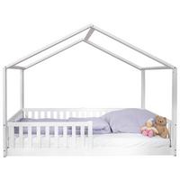 Hausbett Weiß, B/H/T: 90x200x161cm - Weiß, Basics, Holz (90/200/161cm) - tiSsi