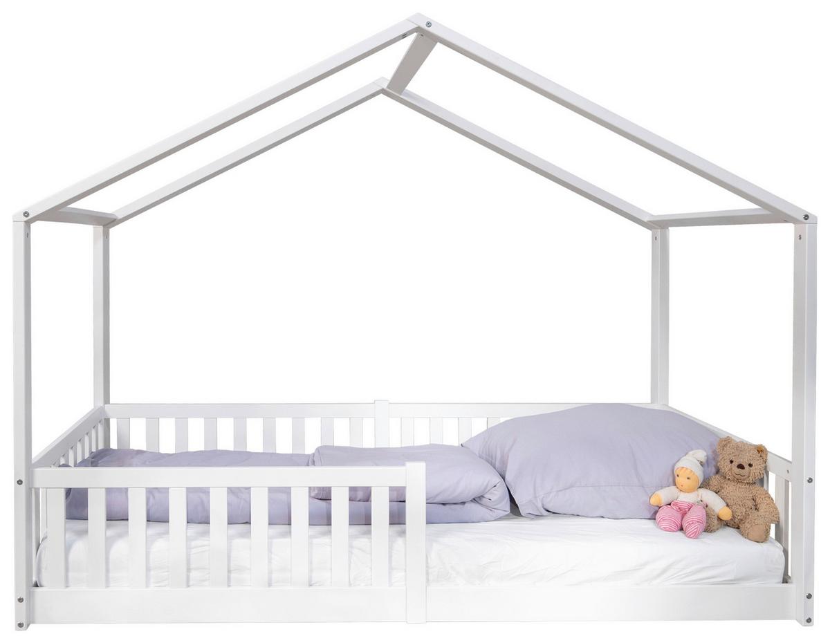 Hausbett Weiß, B/H/T: 90x200x161cm - Weiß, Basics, Holz (90/200/161cm) - tiSsi