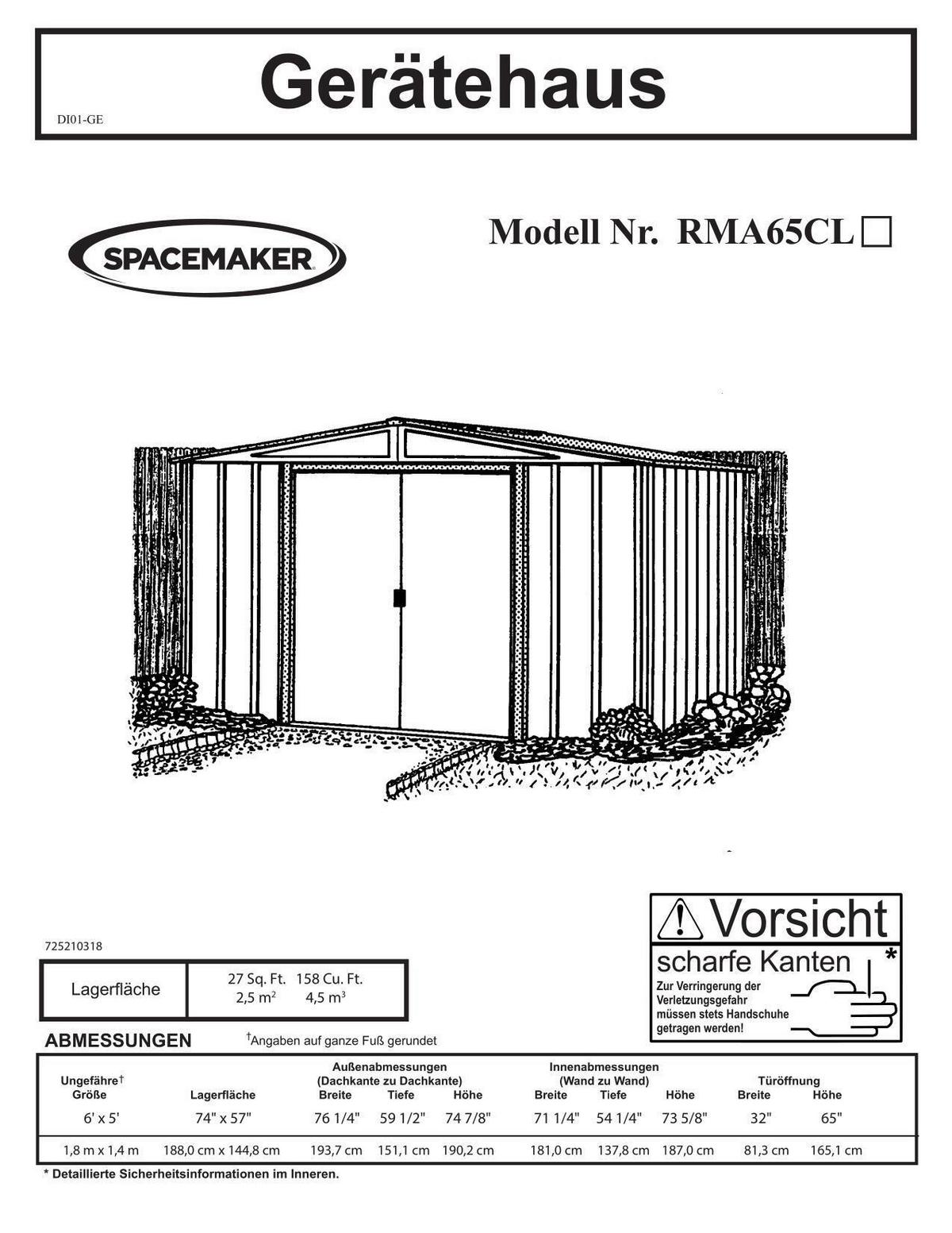 Gerätehaus mit Schiebetür 194x191x151 cm - Grau, Basics, Metall (194/191/151cm)