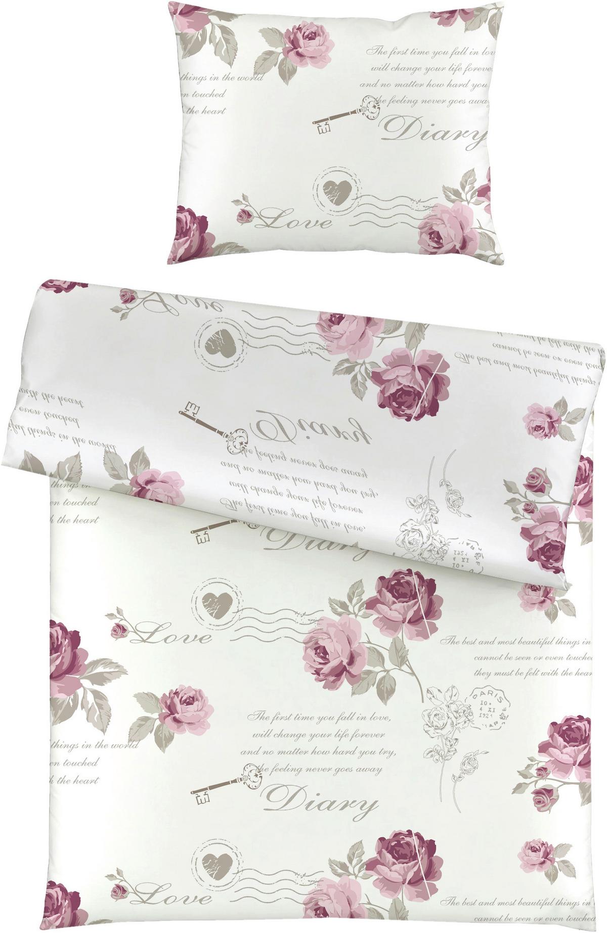 POSTEĽNÁ BIELIZEŇ Diary Rose, 140/200cm - biela, Romantik / Landhaus, textil (140/200cm) - Modern Living