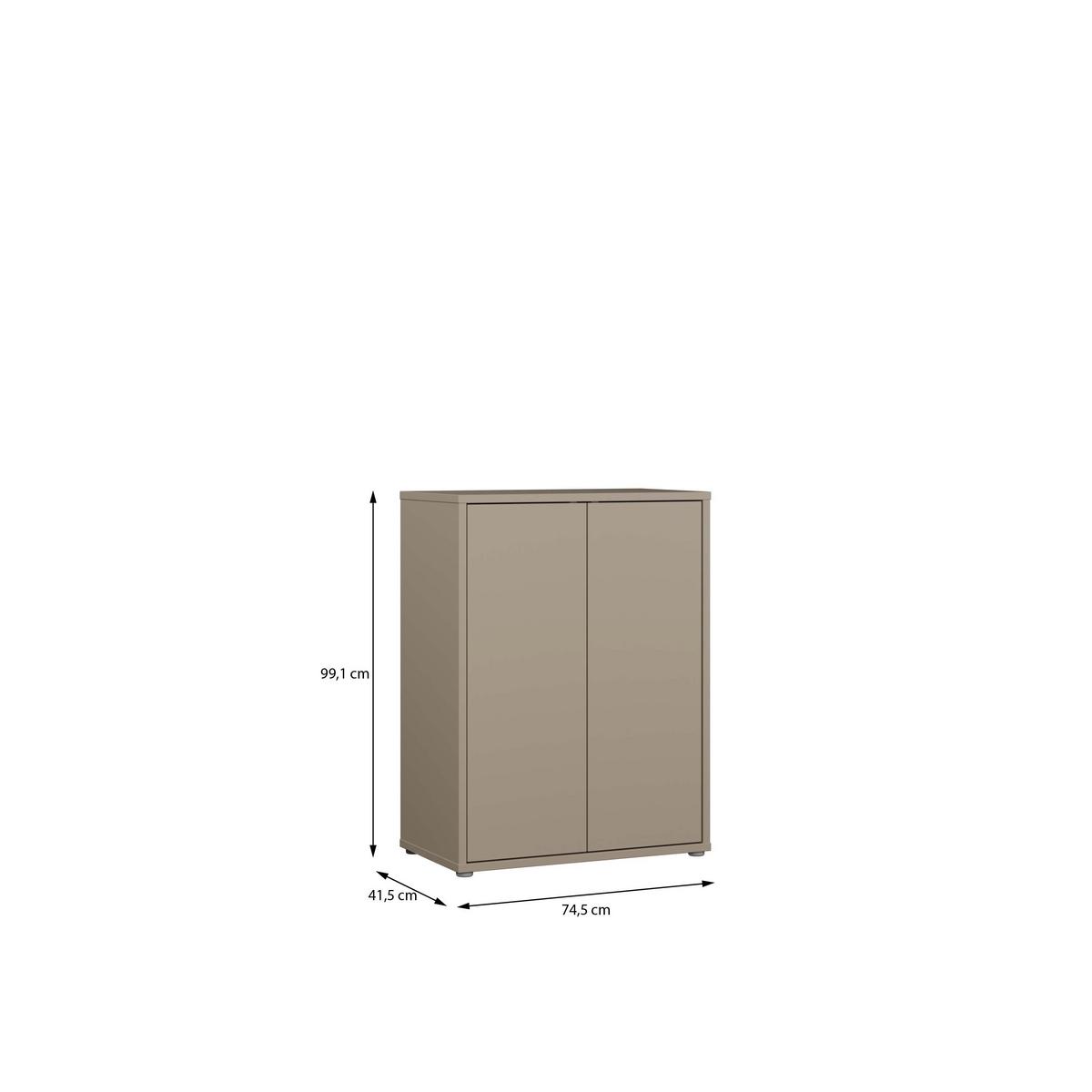 Komoda SPRINGS - béžovohnedá, Modern, kompozitné drevo (74,5/99,1/41,5cm)