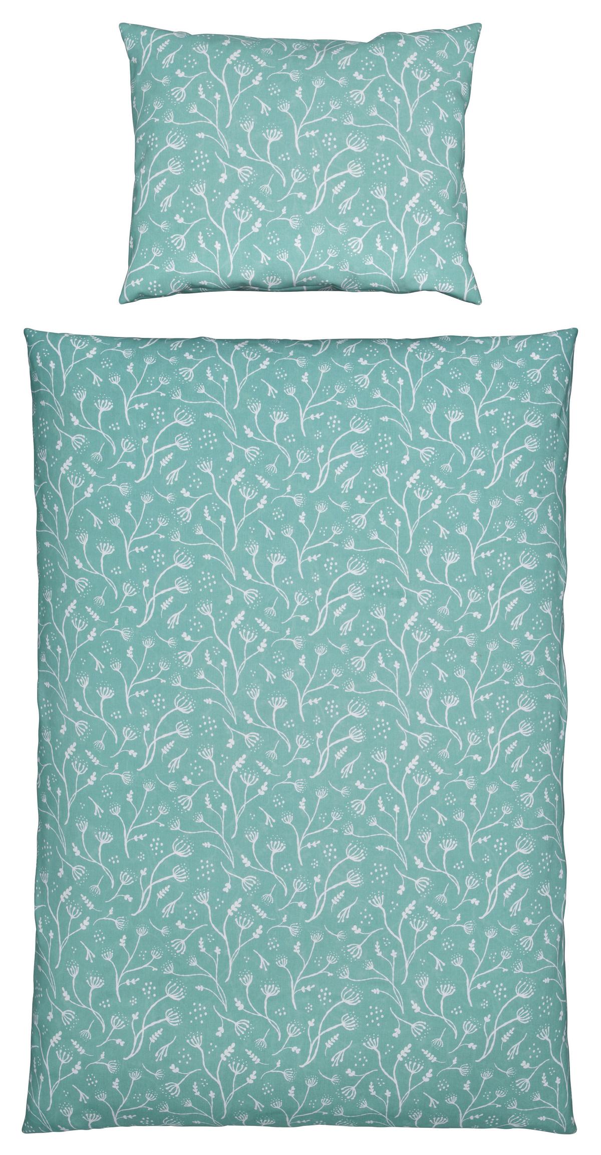 Posteľná bielizeň Frida, 70/90 140/200cm - zelená, Konventionell, textil (140/200cm) - Modern Living