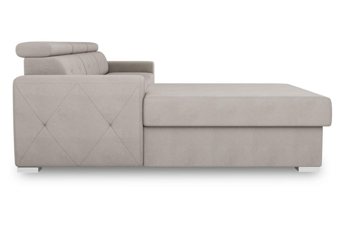 Eckschlafsofa Madison - Silberfarben/Creme, Design, Textil (195/296cm) - MID.YOU