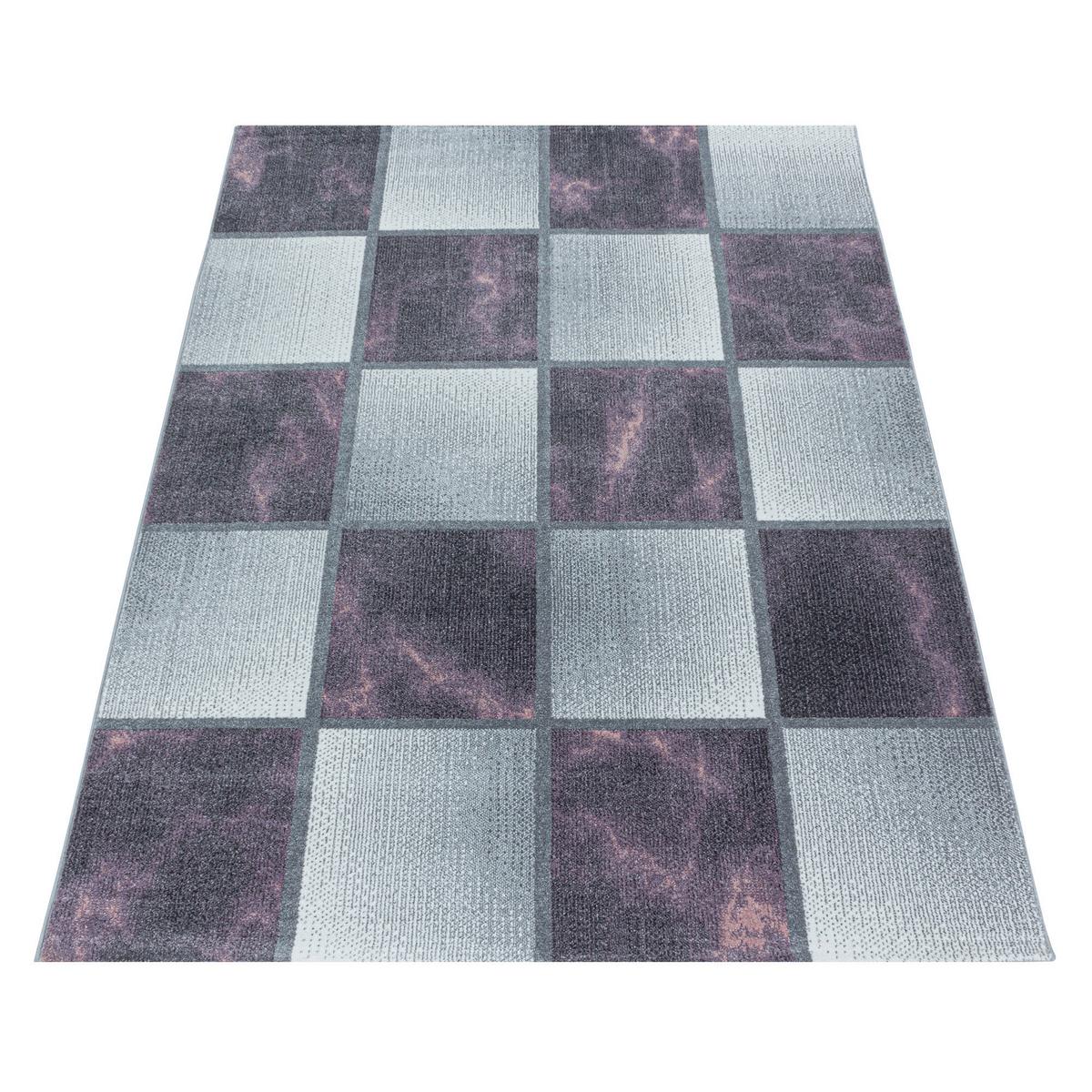 Webteppich Lila/Grau Naturfaser Ottawa 140x200 cm - Lila, Design, Textil (140/200cm)