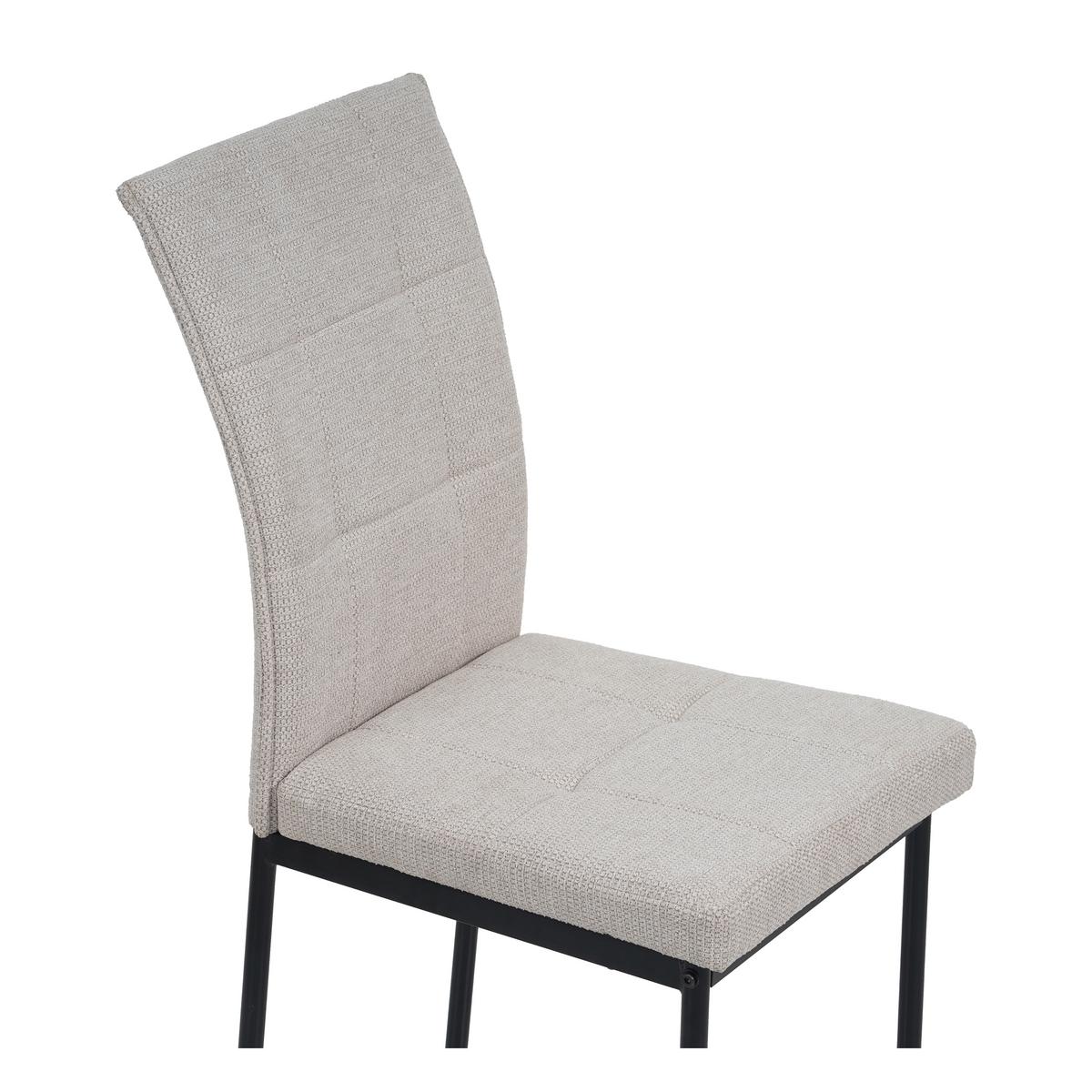 Vierfußstuhl Finn Webstoff Beige, B: 44 cm - Beige/Schwarz, KONVENTIONELL, Textil/Metall (44/96/61cm) - MID.YOU