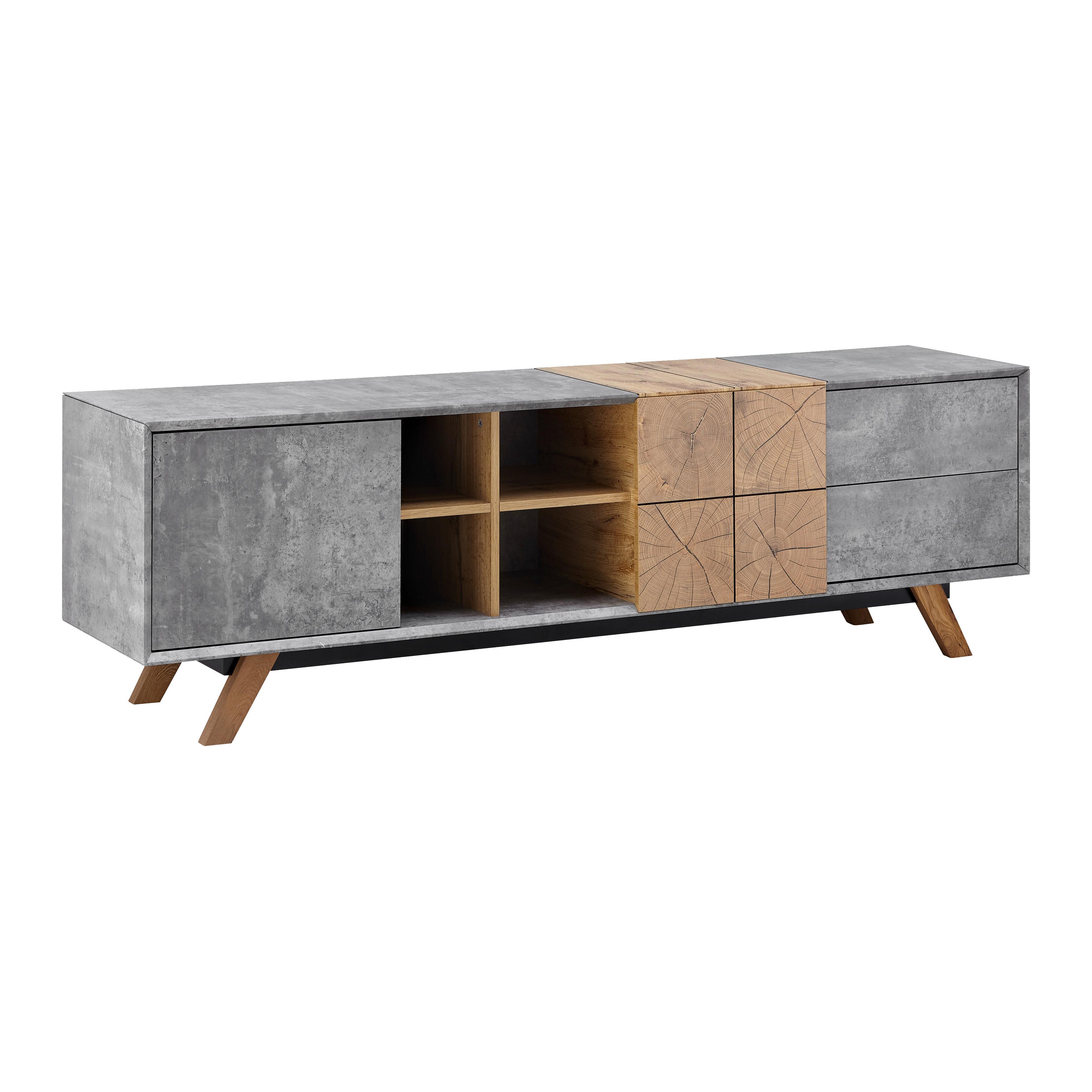 TV diel CASPER - sivá/farba duba, Modern, drevo (180/55/40cm) - Modern Living